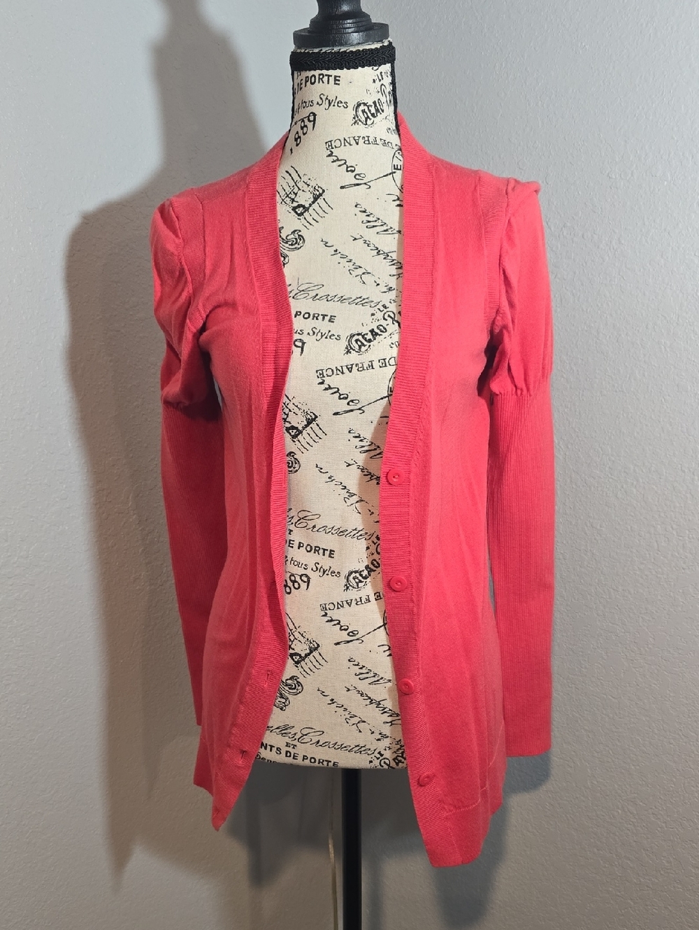 Juicy Couture Coral Button-Front Cardigan